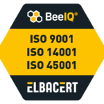 Logo Certificazioni ISO 9001, 14001, 45001 di Monteleone Trasporti da Elbacert